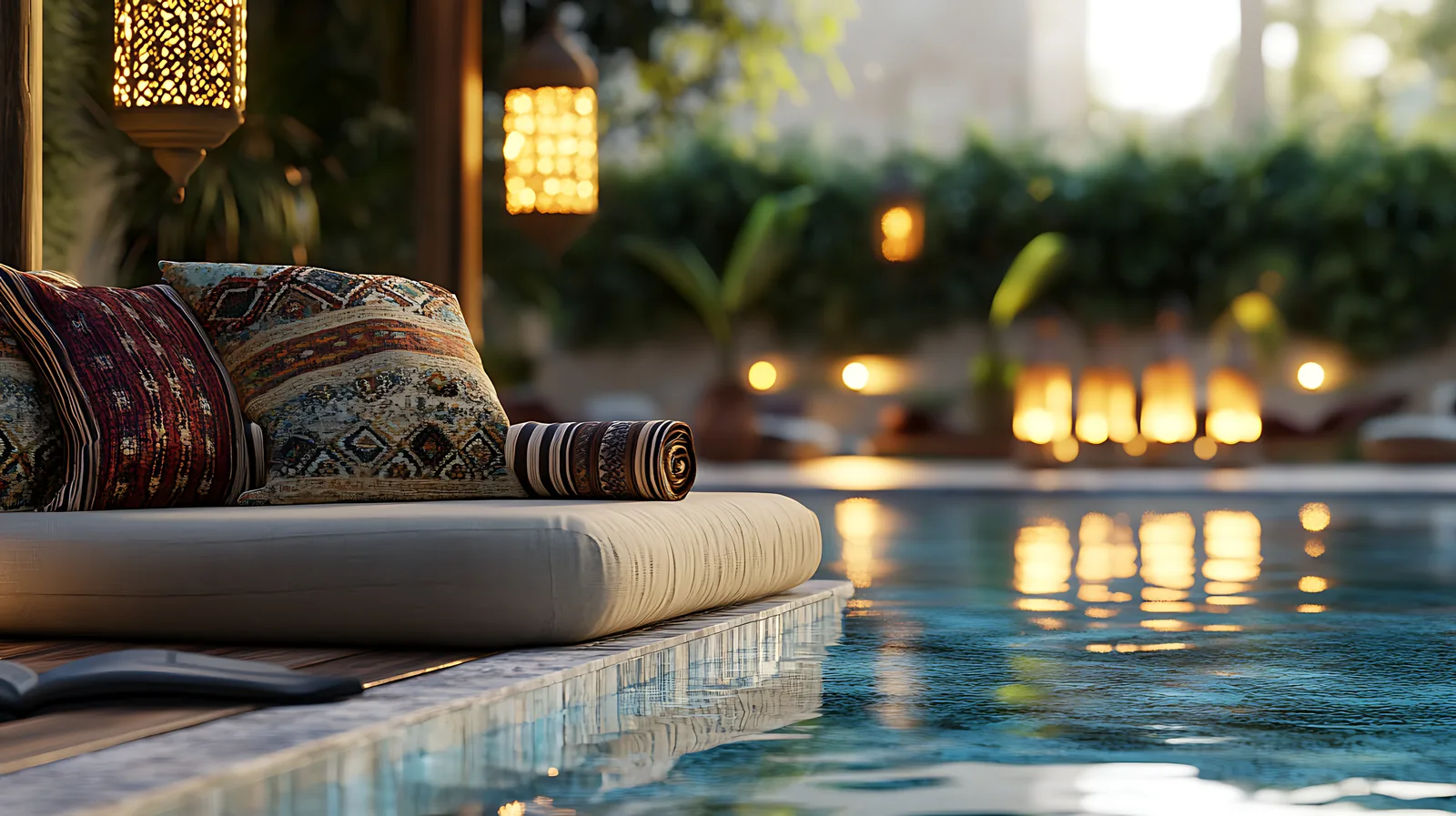 Quiet luxury wellness corner with light